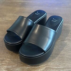 Faux Leather Platform Sandal